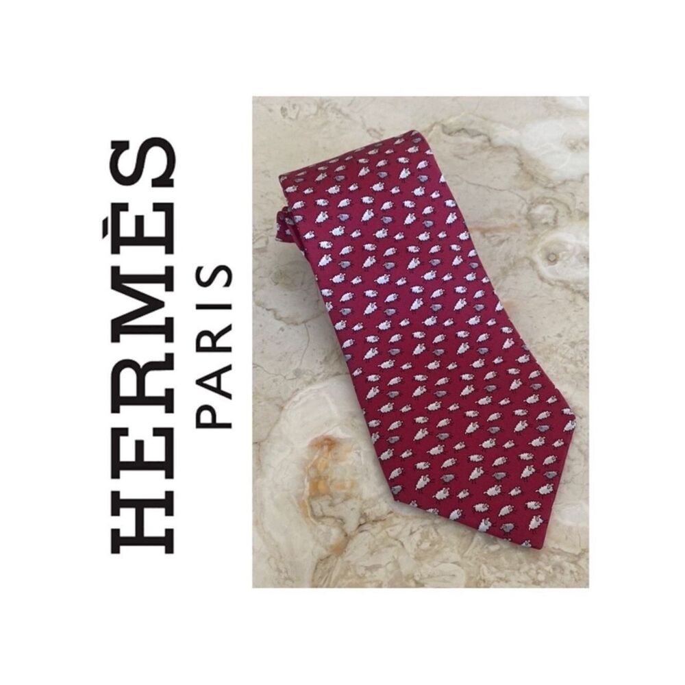Hermes 100% Silk Tie “Sheep”